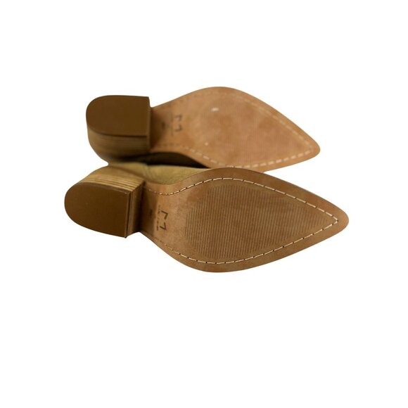 Marc Fisher Womens Suede Ankle Boots Tan Size 6.5 With Block Heel & Side Zipper - Picture 5 of 5